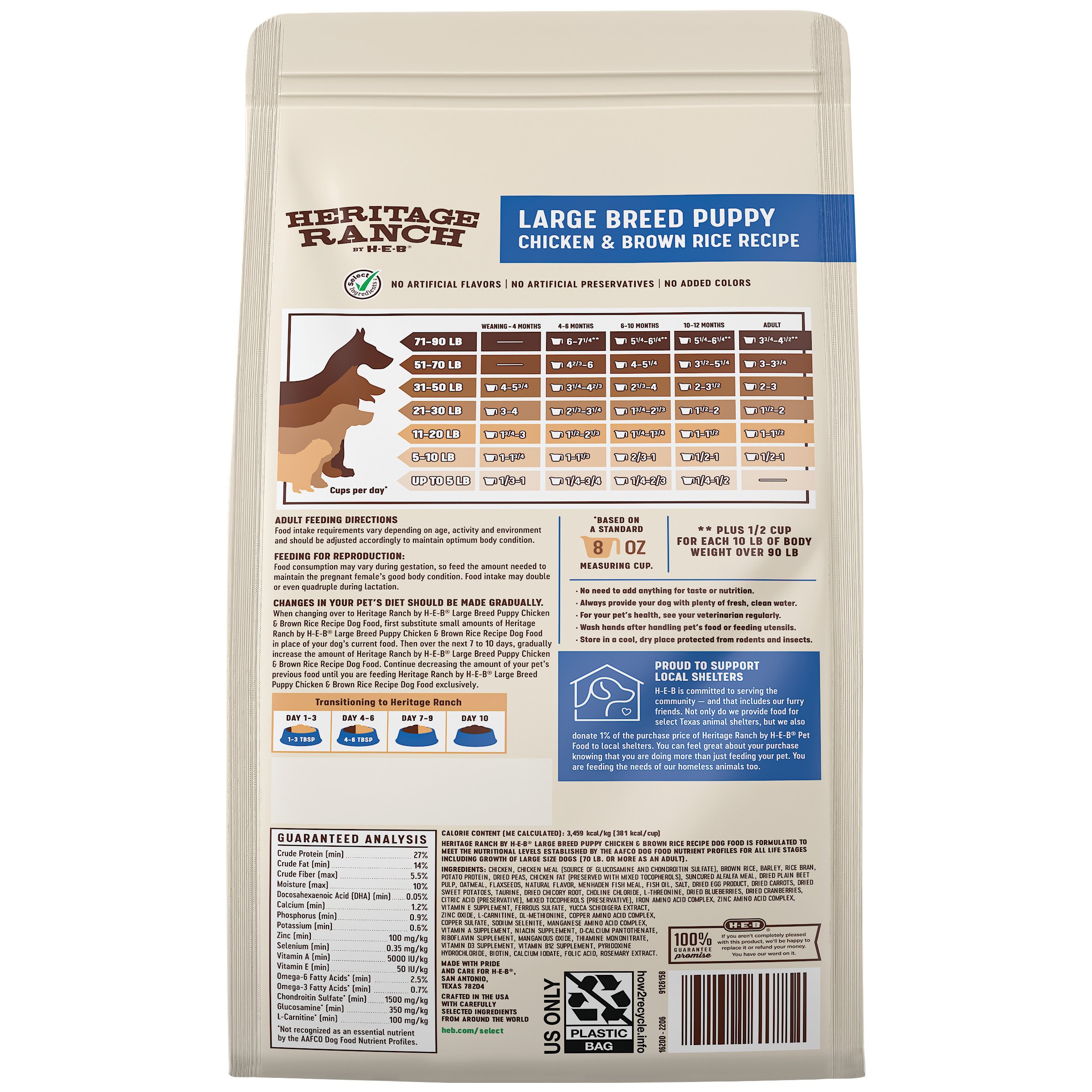 Heritage Ranch By H-E-B Large Breed Puppy Dry Dog Food - Chicken ...