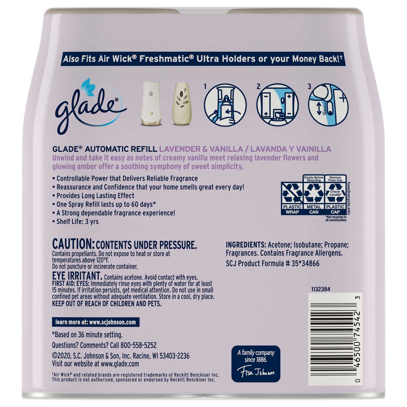 Glade Automatic Spray Refill, Value Pack - Lavender & Vanilla; image 2 of 3