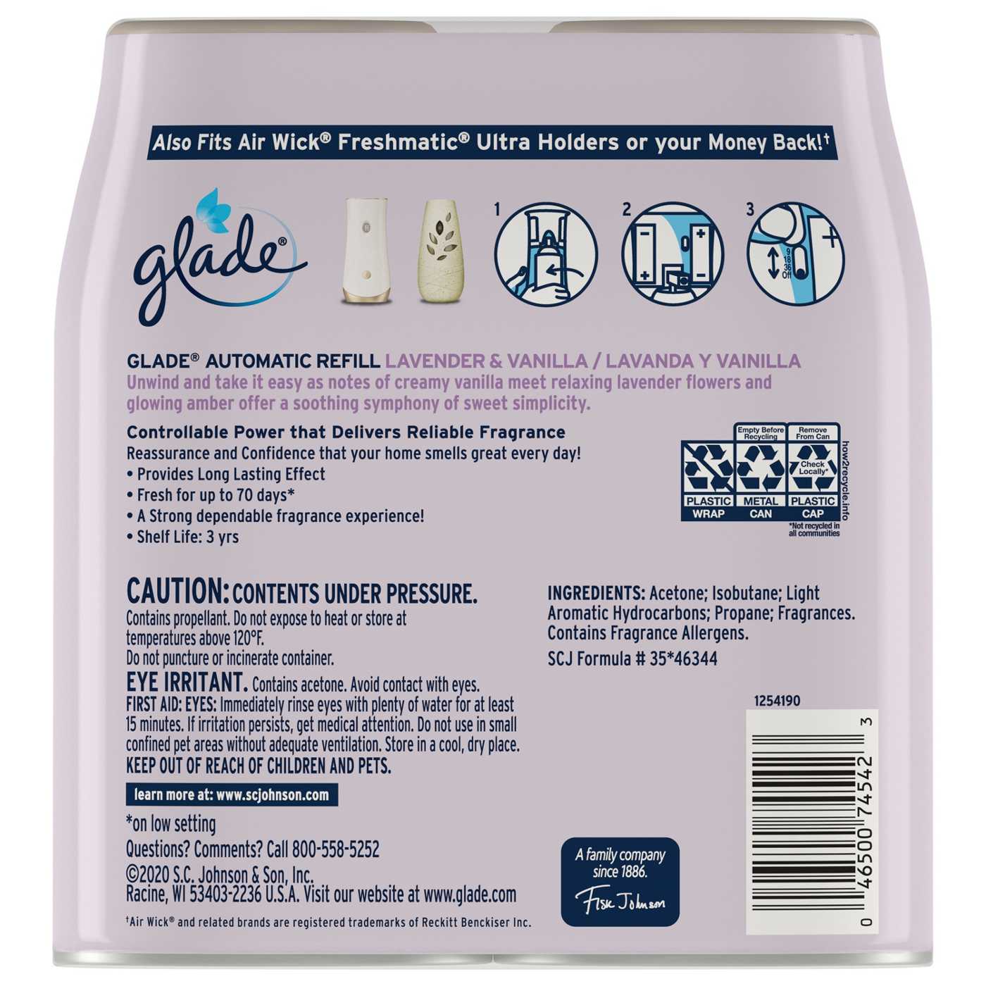 Glade Automatic Spray Refill Air Freshener - Lavender & Vanilla; image 5 of 8