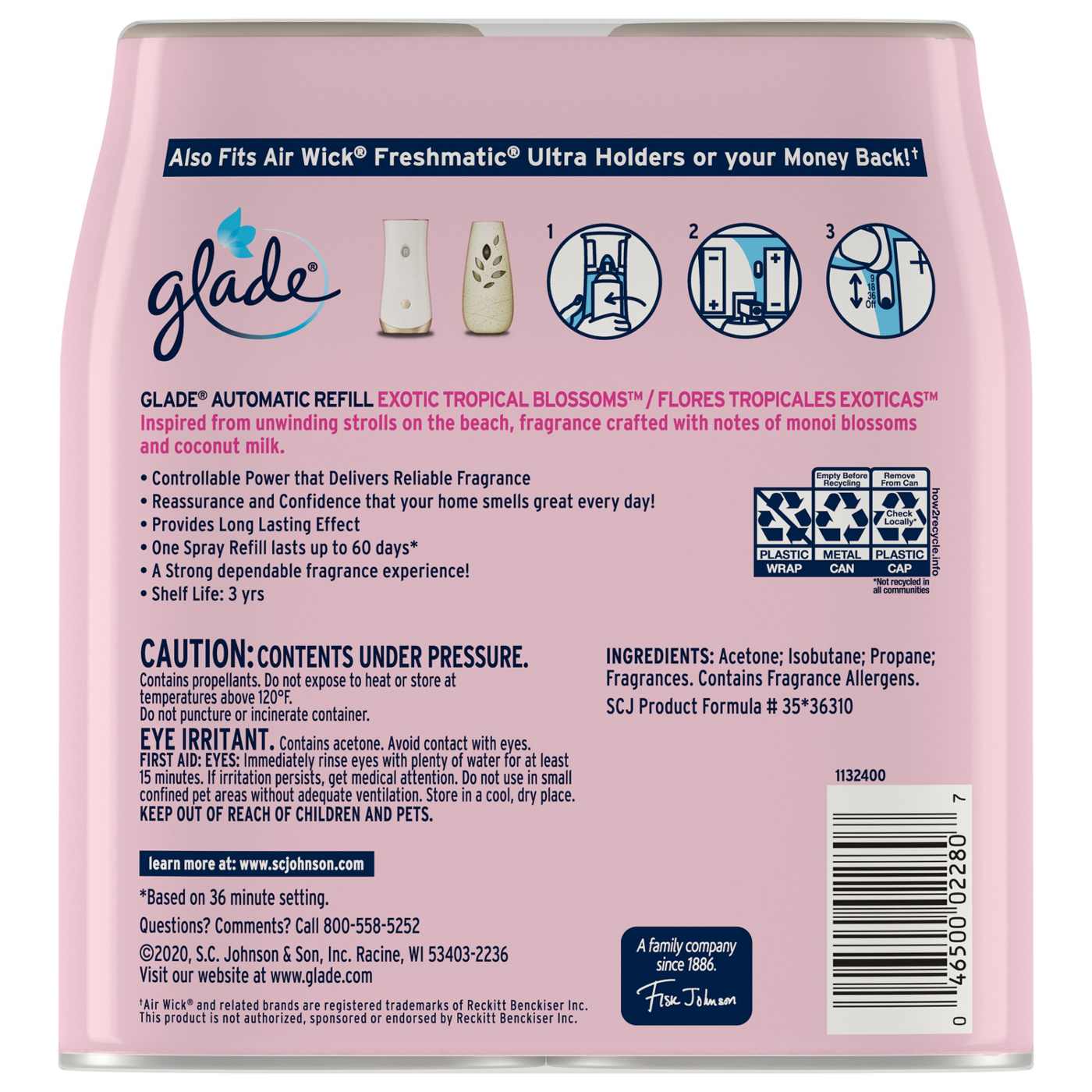 Glade Automatic Spray Refill, Value Pack - Exotic Tropical Blossoms; image 3 of 3