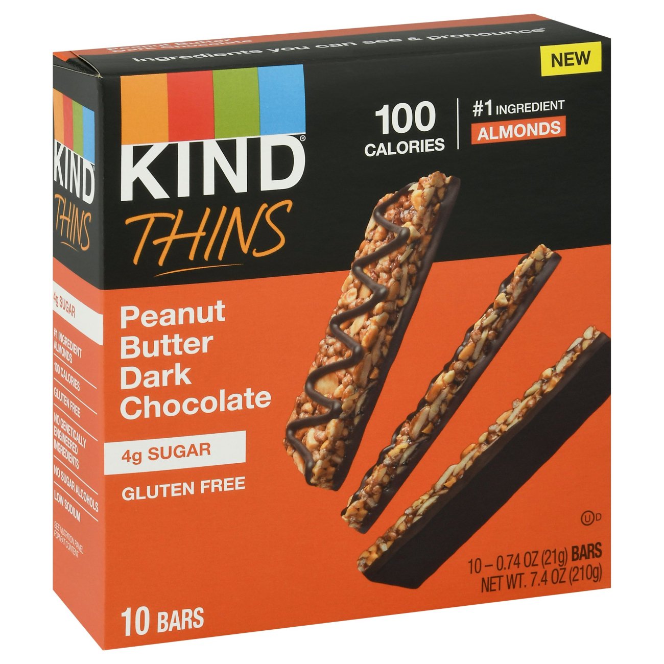 Kind Thins Snack Bars - Peanut Butter Dark Chocolate - Shop Granola ...