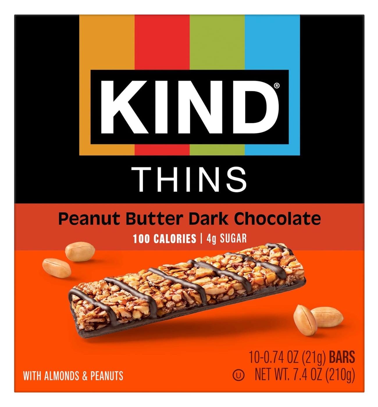 Kind Thins Snack Bars - Peanut Butter Dark Chocolate; image 1 of 4