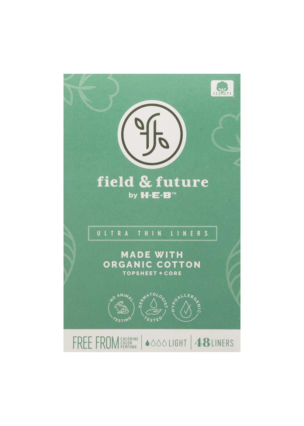 Field & Future by H-E-B Organic Cotton Ultra Thin Liners - Light; image 1 of 5