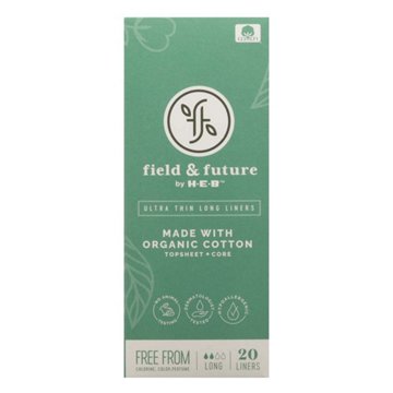 Field & Future by H-E-B Organic Cotton Ultra Thin Liners – Extra Long, 20 ct