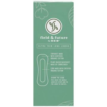 Field & Future by H-E-B Organic Cotton Ultra Thin Liners – Extra Long, 20 ct