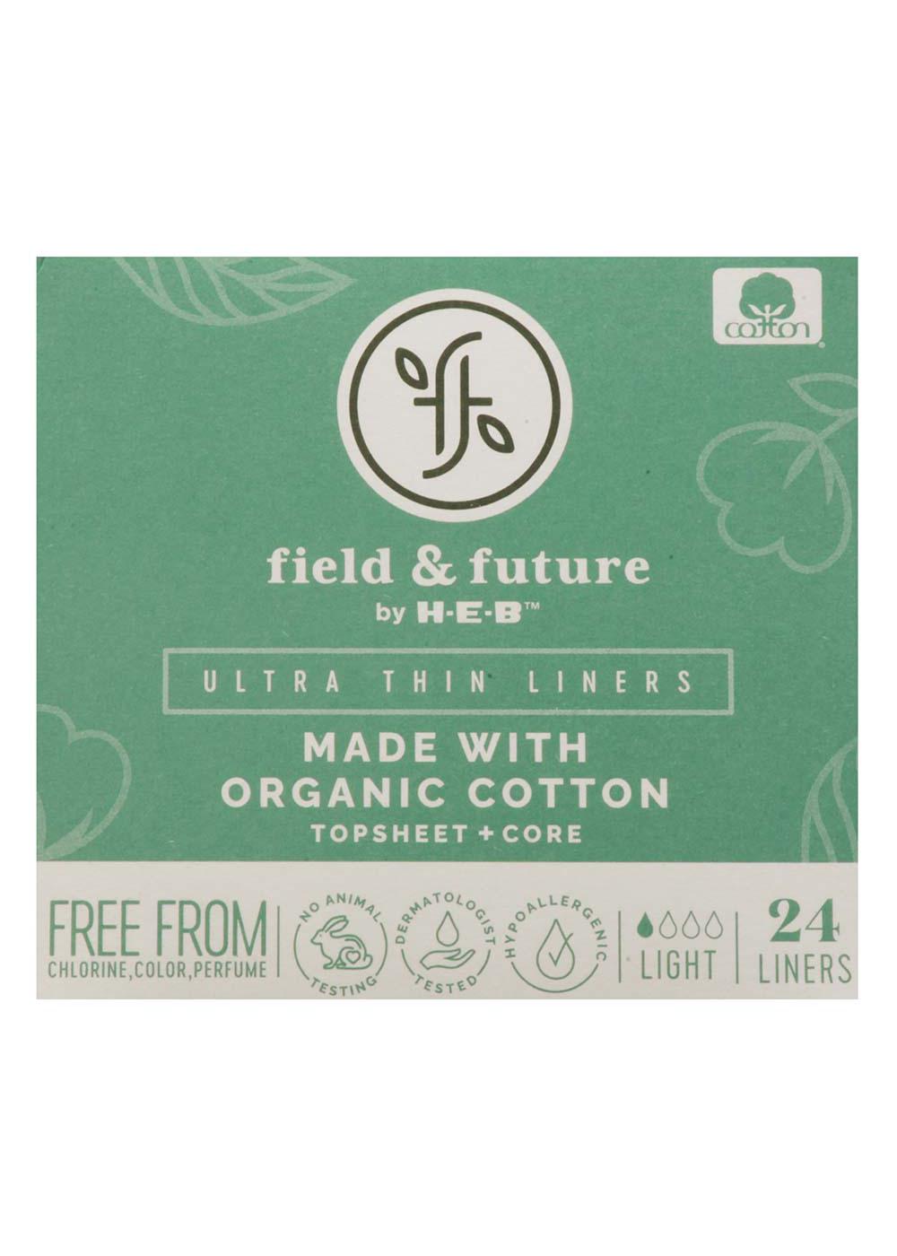 Field & Future by H-E-B Organic Cotton Ultra Thin Liners - Light; image 1 of 5