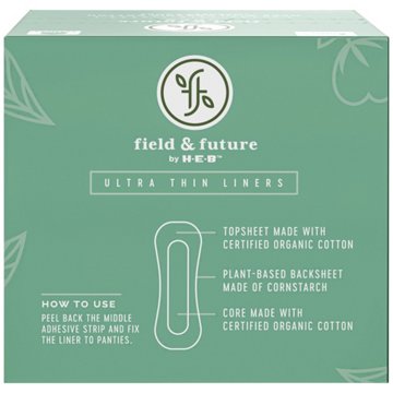 Field & Future by H-E-B Organic Cotton Ultra Thin Liners - Light, 24 ct