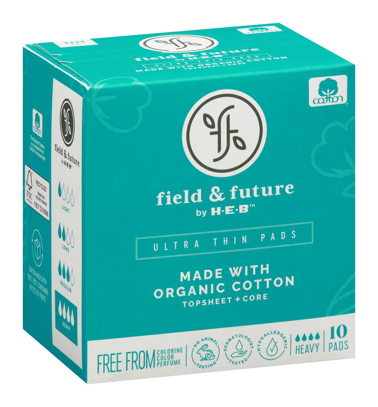 Field & Future by H-E-B Organic Cotton Ultra Thin Pads - Heavy; image 3 of 3