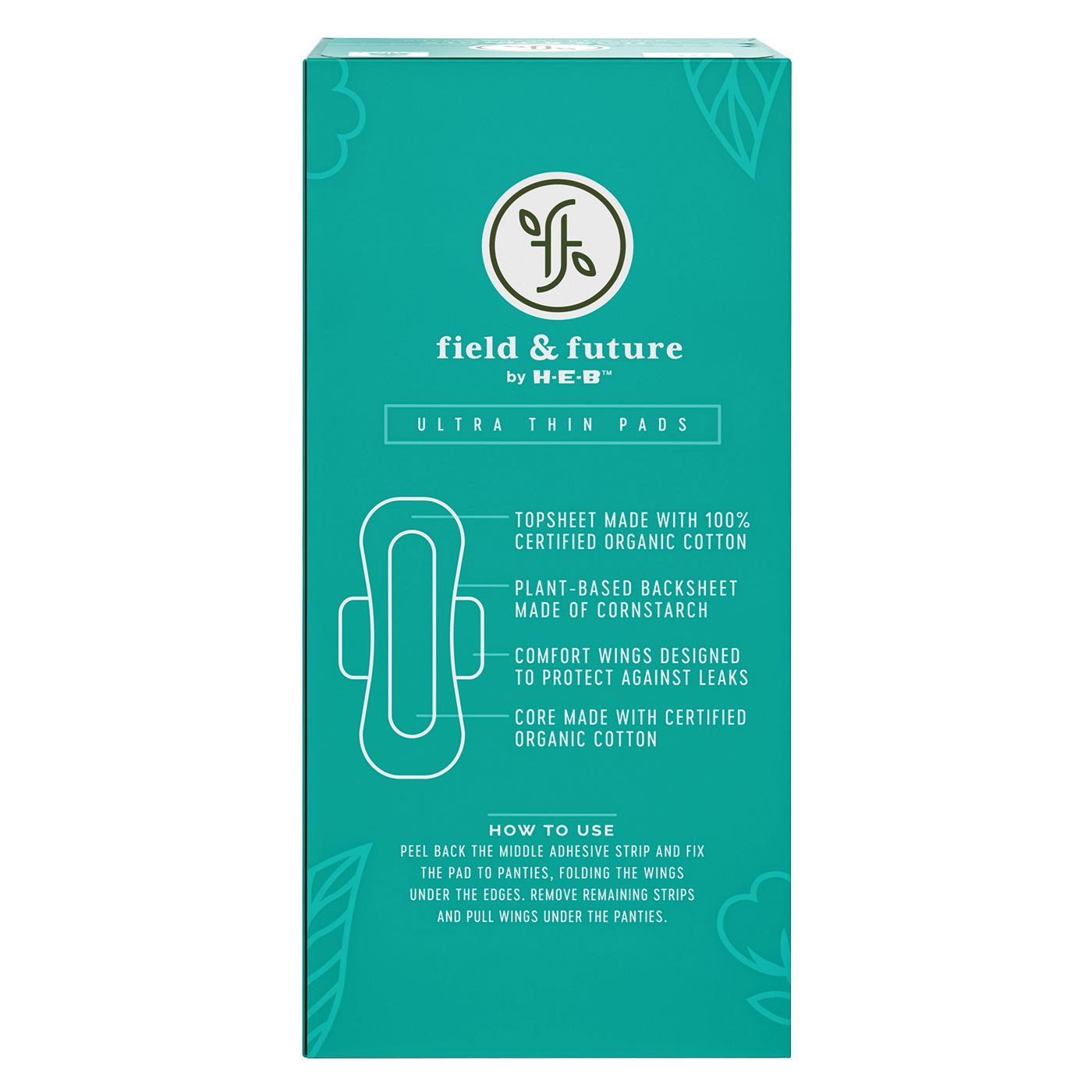 Field & Future by HEB Organic Cotton Ultra Thin Pads Regular Shop Pads & liners at HEB