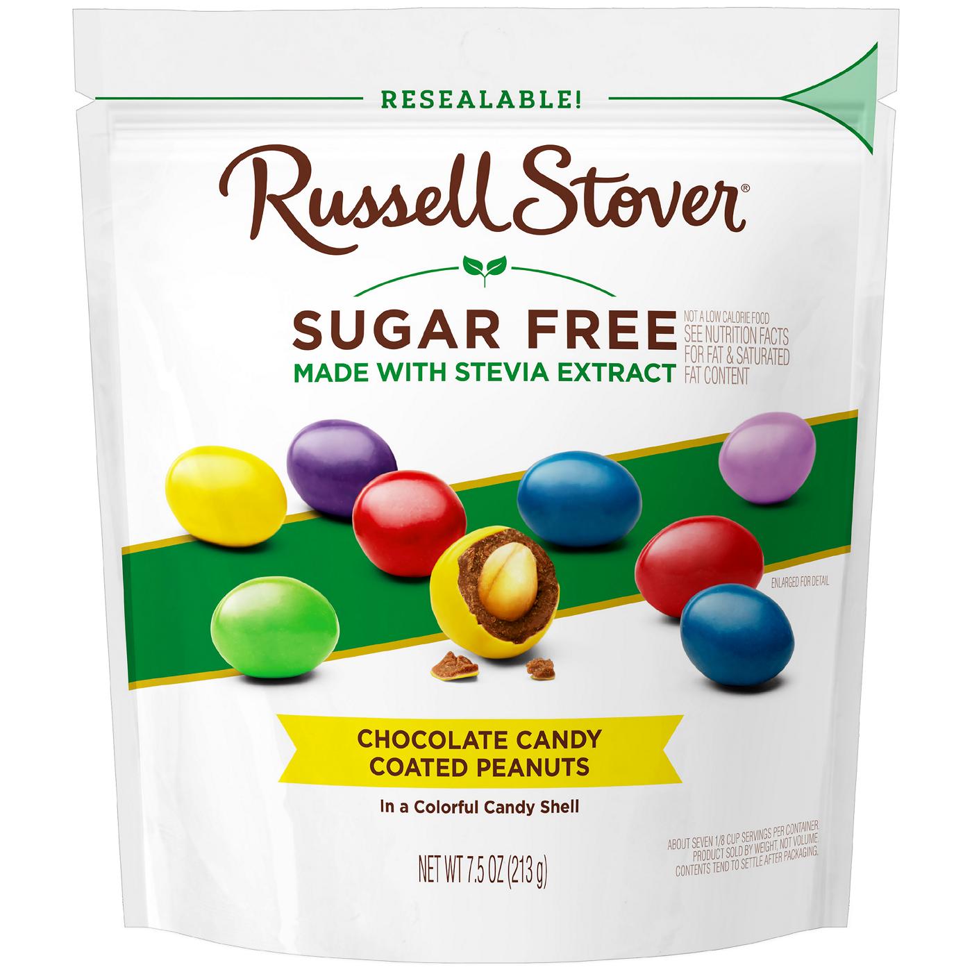 Russell Stover Sugar Free Candy Coated Chocolate Peanuts; image 1 of 6