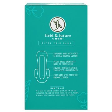Field & Future by H-E-B Organic Cotton Ultra Thin Pads - Heavy, 30 ct