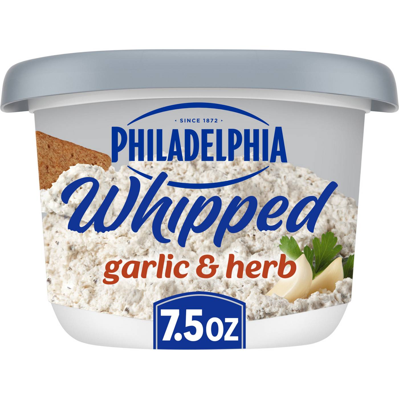 Philadelphia Garlic & Herb Whipped Cream Cheese Spread, 7.5 oz Tub; image 1 of 9