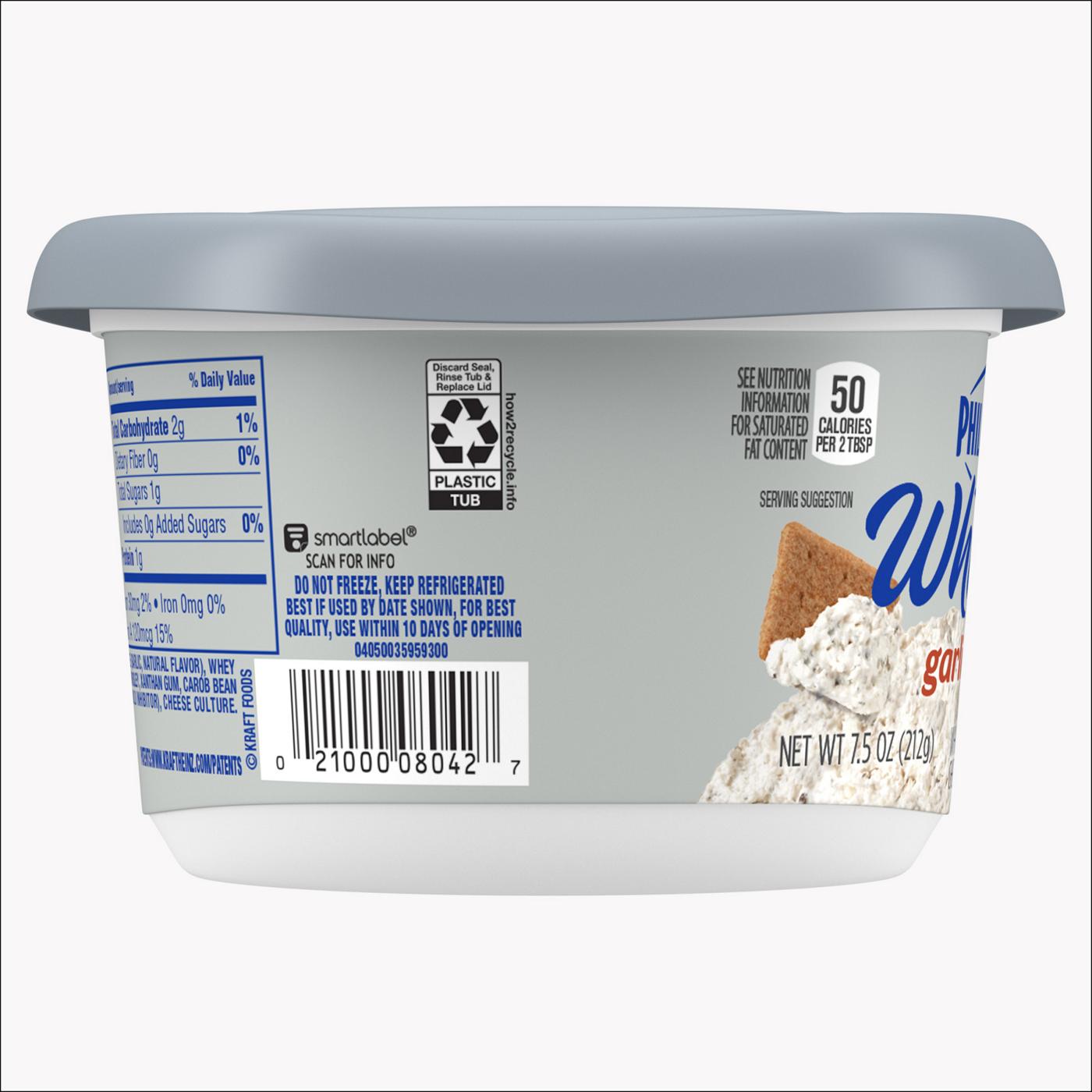 Philadelphia Garlic & Herb Whipped Cream Cheese Spread, 7.5 oz Tub; image 4 of 9