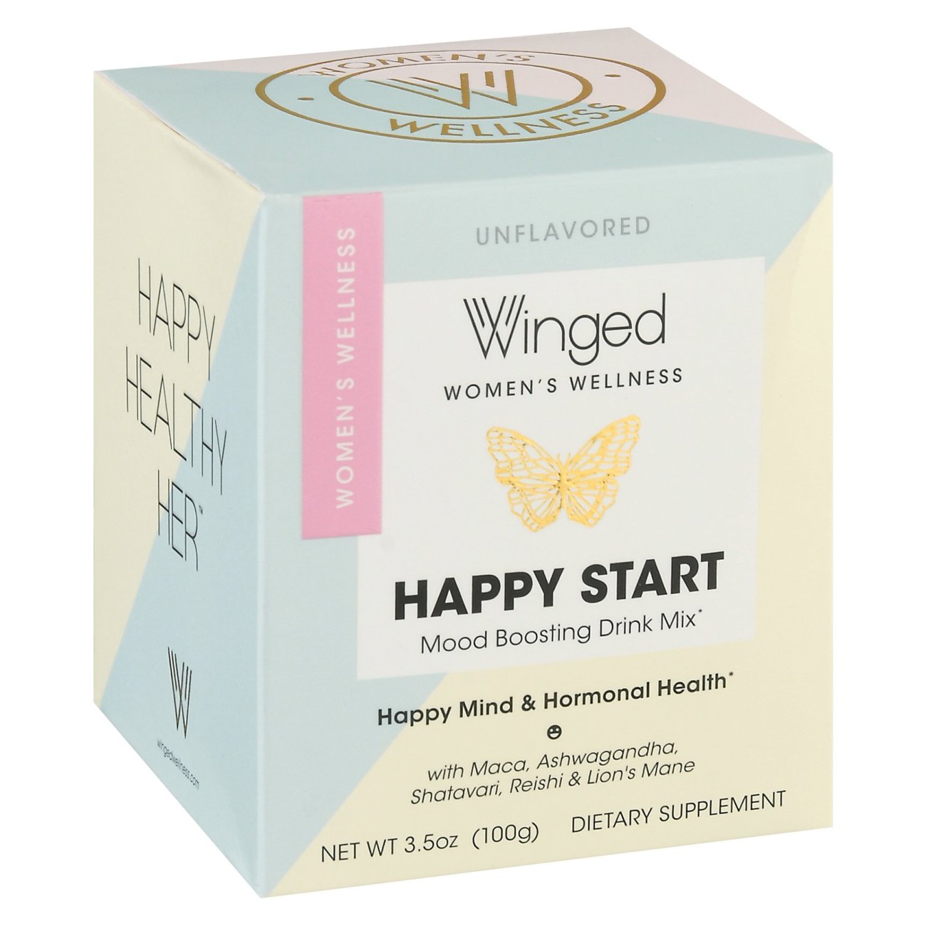Winged Women's Wellness Happy Start Mood Boosting Drink Mix, 3.5 oz