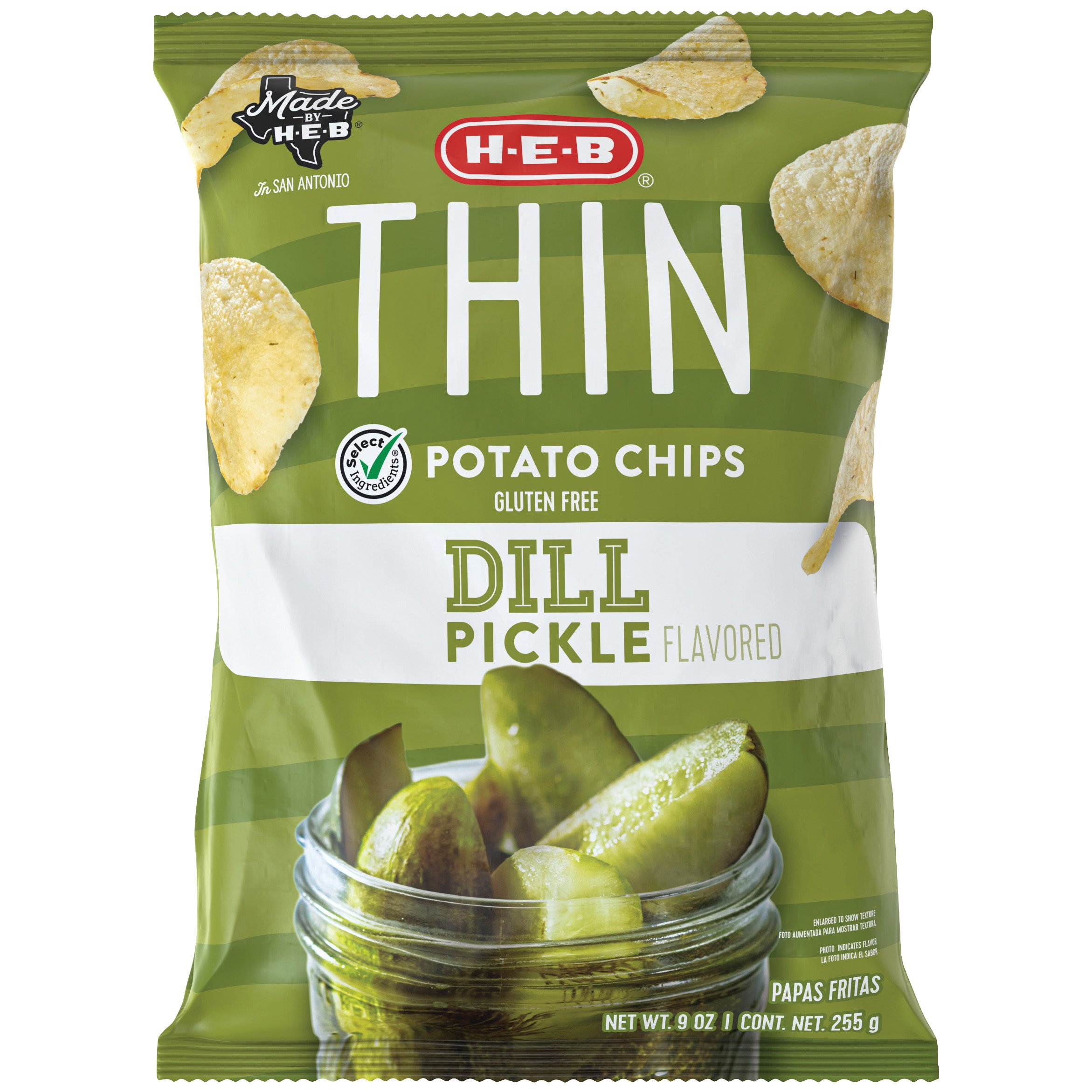 H-E-B Thin Potato Chips - Dill Pickle - Shop Chips At H-E-B