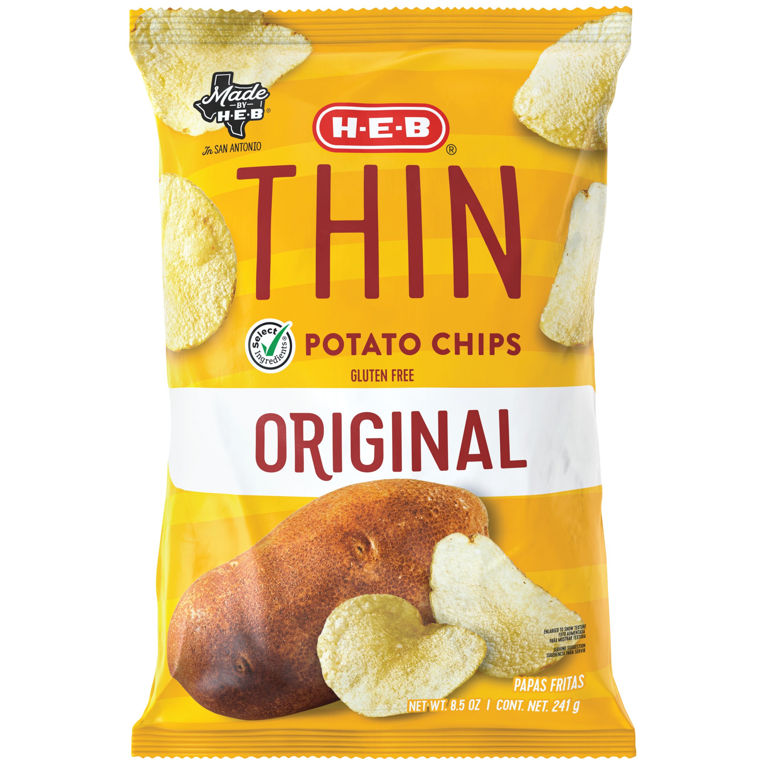 H-E-B Select Ingredients Thin Original Potato Chips - Shop Snacks ...