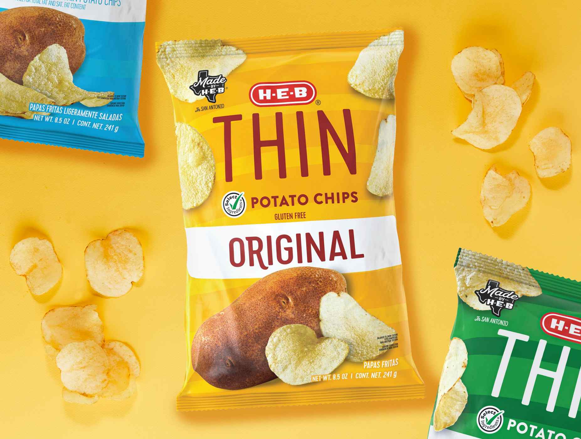 H-E-B Thin Potato Chips - Original; image 2 of 3