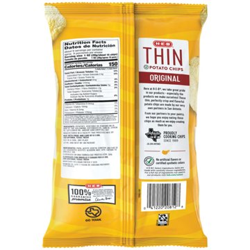 H-E-B Thin Potato Chips - Original, 8.5 oz