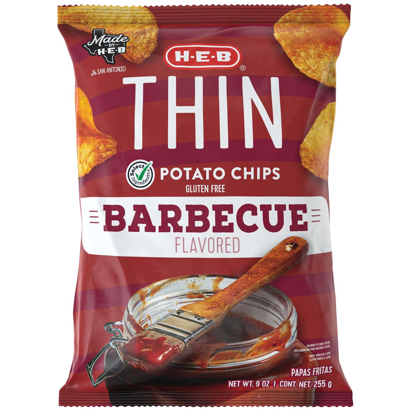 H-E-B Thin Potato Chips - Barbecue; image 1 of 2
