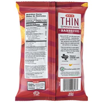 H-E-B Thin Potato Chips - Barbecue, 9 oz