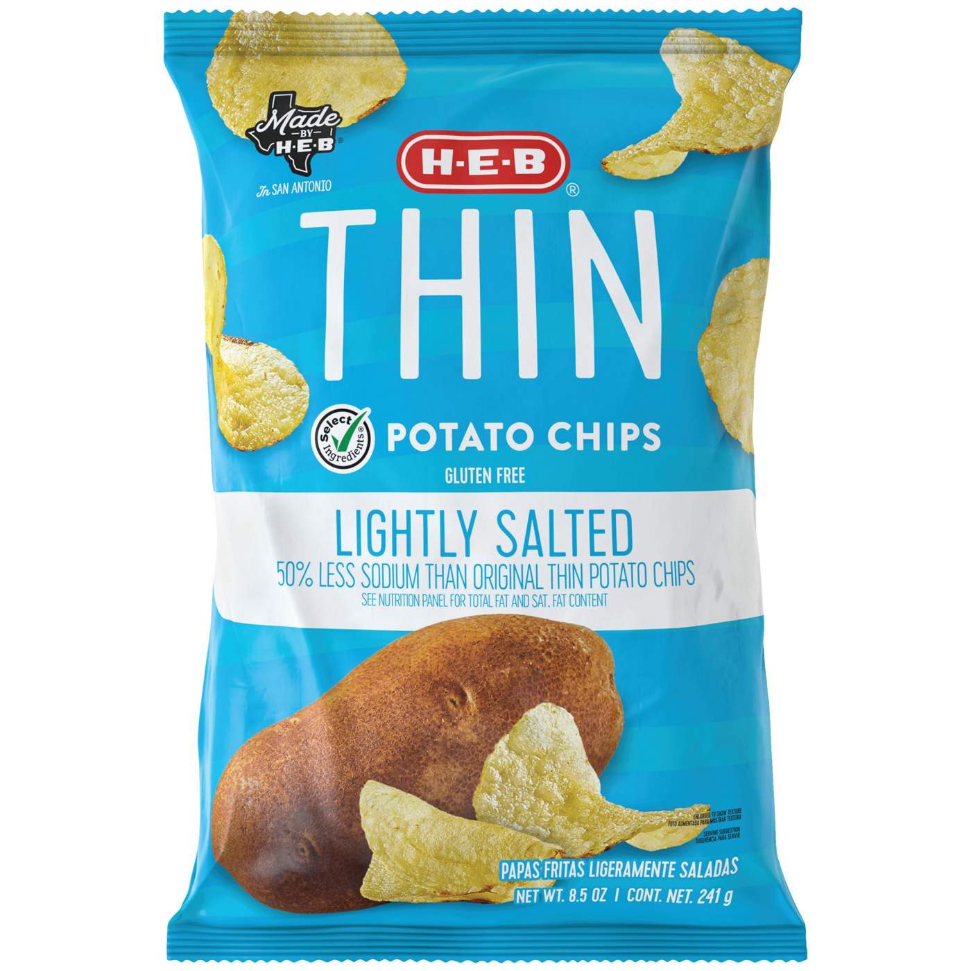 H-E-B Thin Potato Chips - Lightly Salted; image 1 of 2