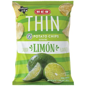 H-E-B Thin Potato Chips – Limón, 9 oz