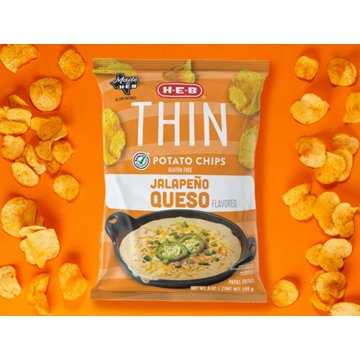 H-E-B Thin Potato Chips - Jalapeño Queso