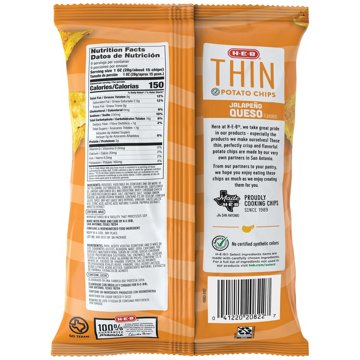 H-E-B Thin Potato Chips - Jalapeño Queso