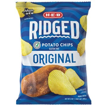 H-E-B Ridged Potato Chips - Original, 9 oz