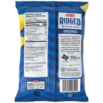 H-E-B Ridged Potato Chips - Original, 9 oz
