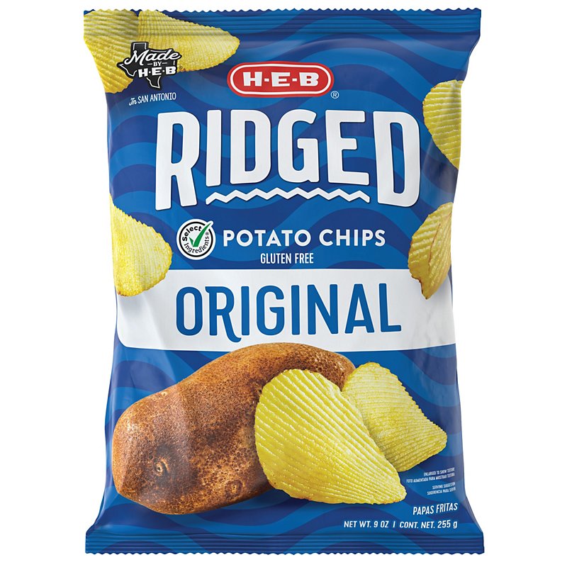 soep diamant Pekkadillo H-E-B Select Ingredients Ridged Original Potato Chips - Shop Snacks & Candy  at H-E-B