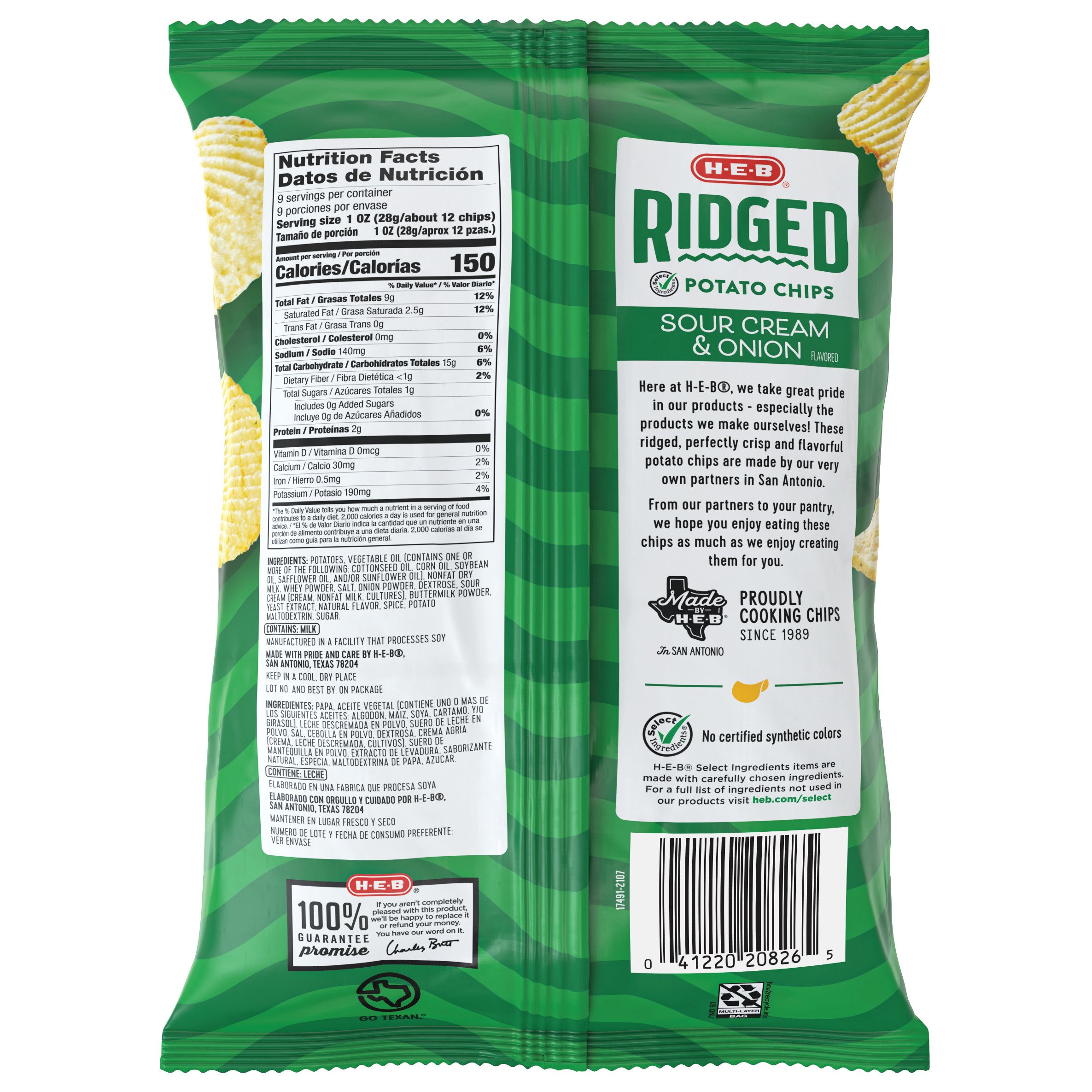 H-E-B Party Size Ridged Potato Chips – Original - Shop Chips at H-E-B