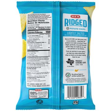 H-E-B Ridged Potato Chips - Lightly Salted