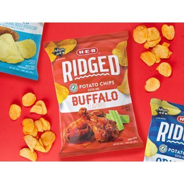 H-E-B Ridged Potato Chips - Buffalo Flavored