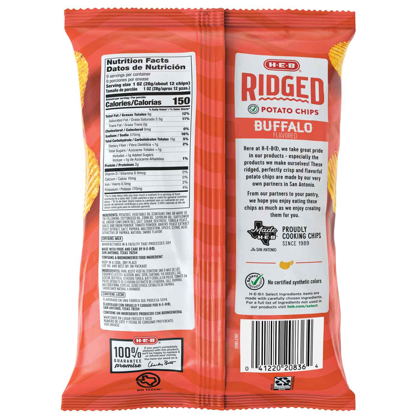 H-E-B Ridged Potato Chips - Buffalo Flavored; image 3 of 3