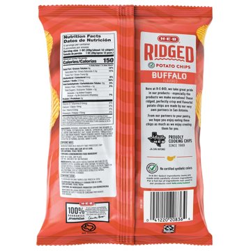 H-E-B Ridged Potato Chips - Buffalo Flavored
