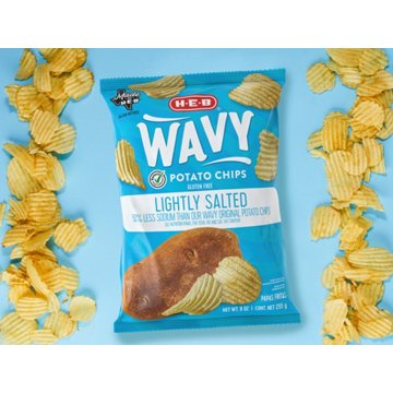 H-E-B Wavy Potato Chips - Lightly Salted