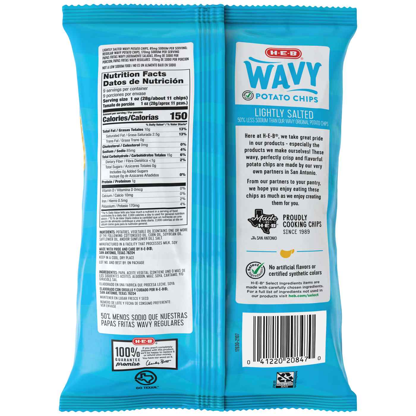 H-E-B Wavy Potato Chips - Lightly Salted; image 3 of 3