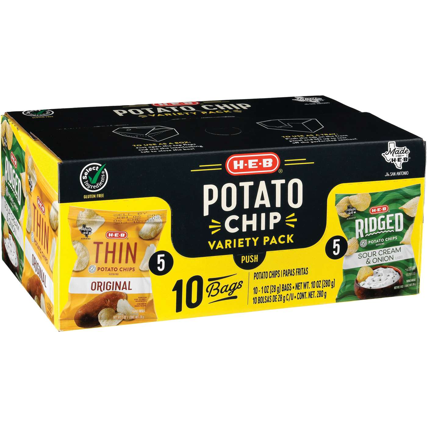 H-E-B Potato Chip Variety Pack 1 oz Bags; image 1 of 3
