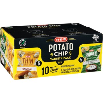 H-E-B Potato Chip Variety Pack 1 oz Bags, 10 ct