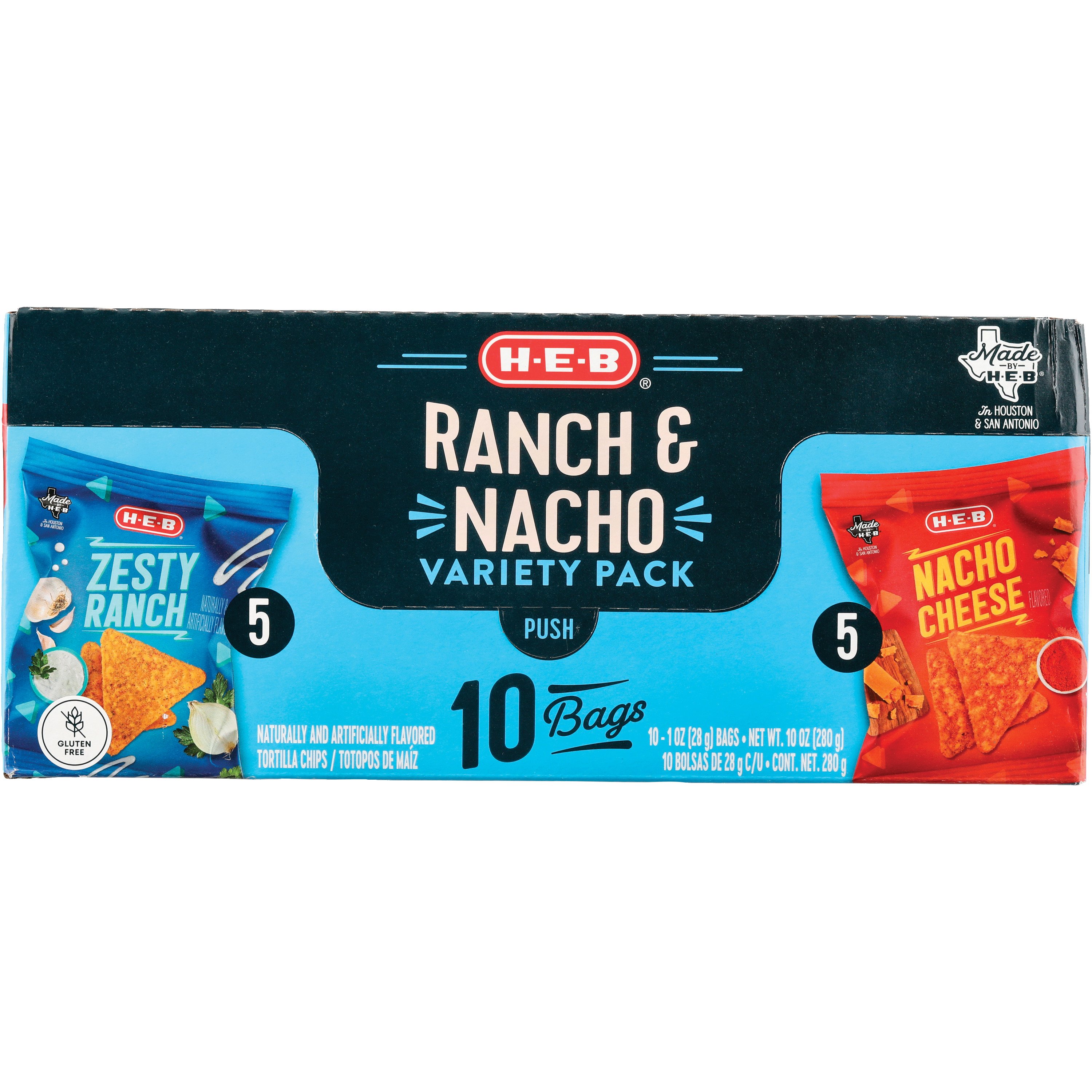 H-E-B Nacho & Ranch Flavored Tortilla Chips Variety Pack Bags | Fig App