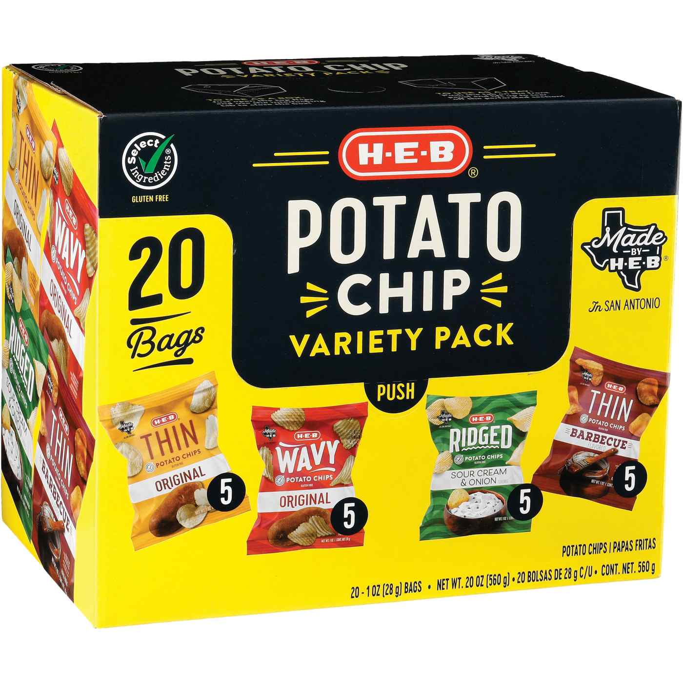 Kettle Brand Potato Chips Variety Pack, 1 Oz, 20 Ct