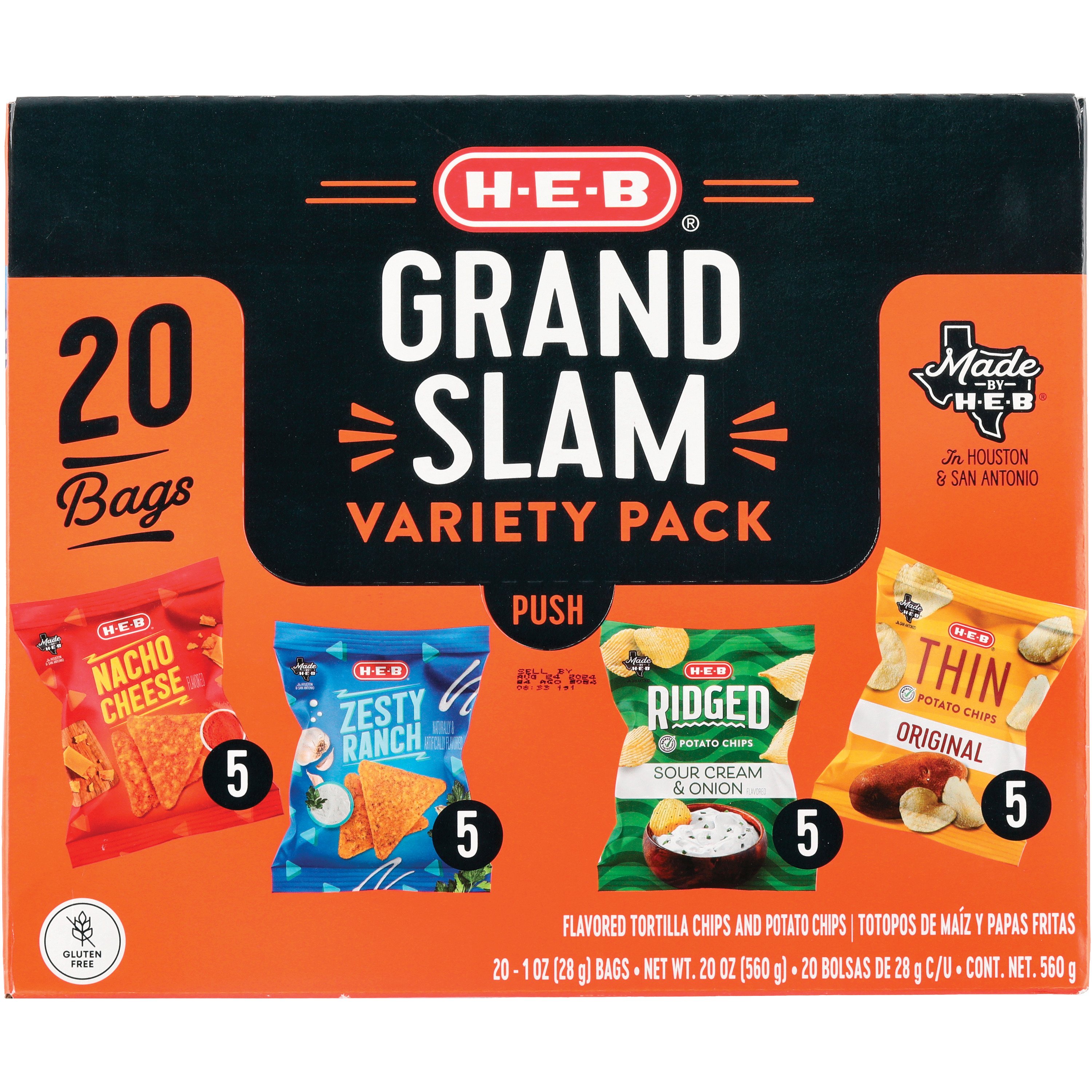 H-E-B Grand Slam Chips Variety Pack, 1 Oz Bags - Shop Snacks & Candy At ...