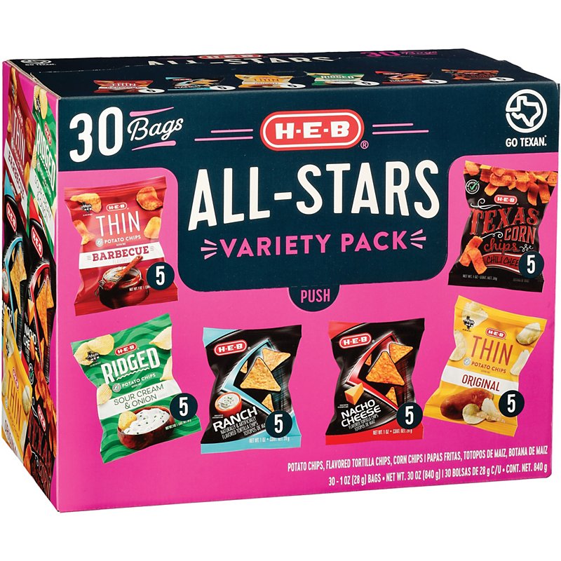 HEB All Stars Chip Variety Pack 1 oz Bags Shop Snacks & Candy at HEB