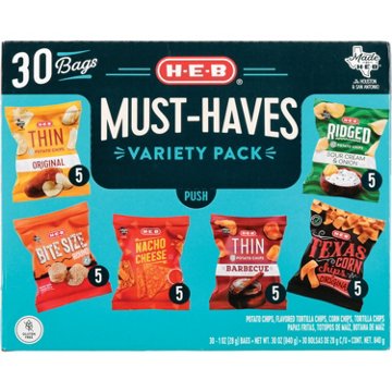 H-E-B Chips Must-Haves Variety Pack 1 oz Bags, 30 ct