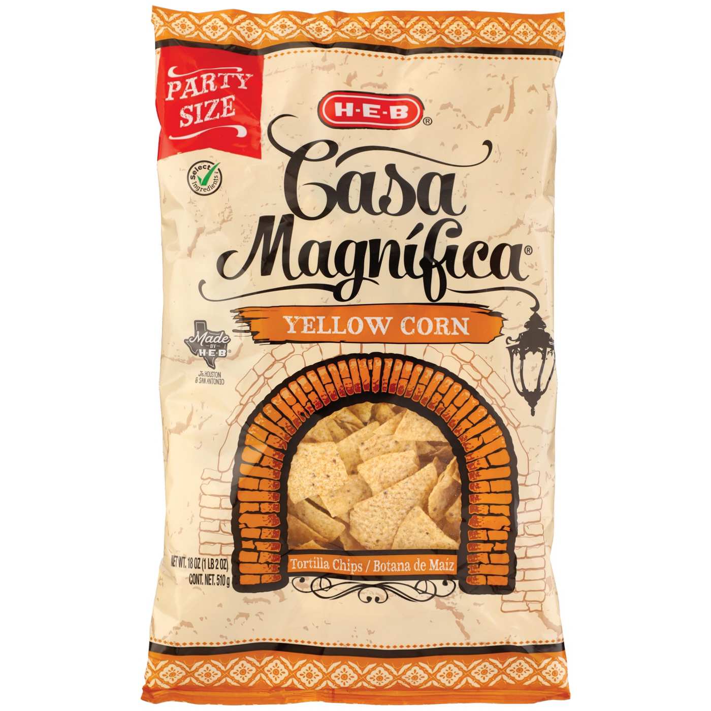 H-E-B Casa Magnifica Yellow Corn Tortilla Chips - Party Size; image 1 of 2