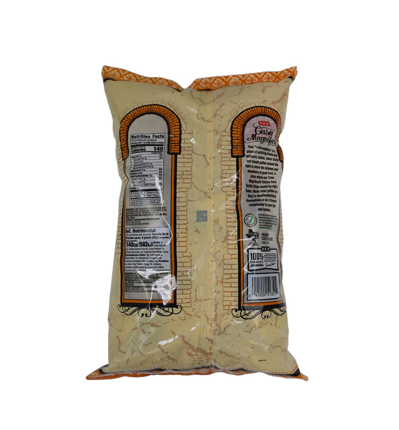 H-E-B Casa Magnifica Yellow Corn Tortilla Chips - Party Size; image 2 of 2