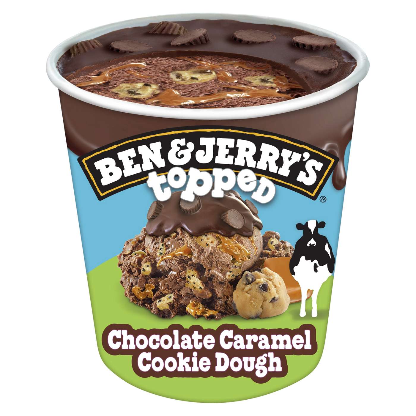 Ben & Jerry's Topped Chocolate Caramel Cookie Dough; image 2 of 6