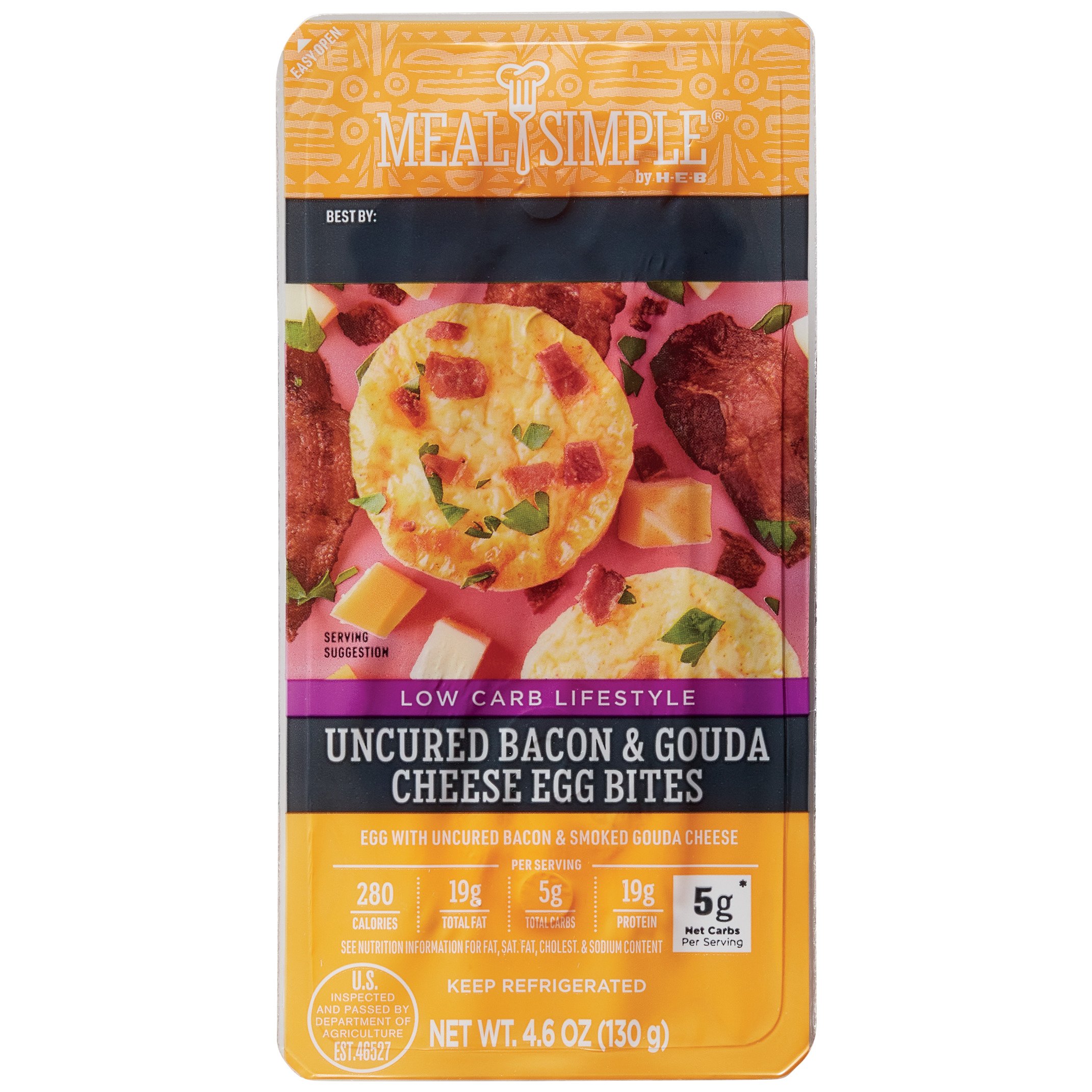 Meal Simple by H-E-B Low Carb Lifestyle Egg Bites - Uncured Bacon & Smoked Gouda, 2 ct
