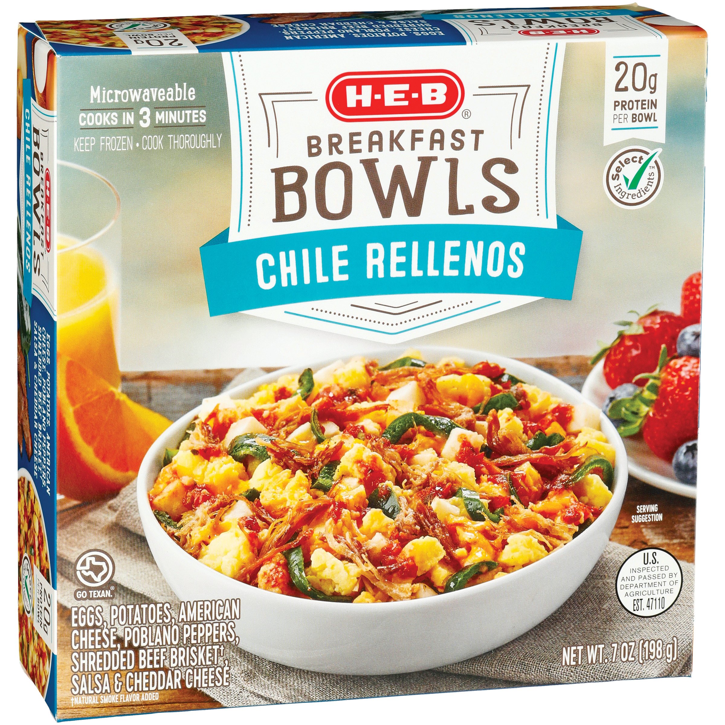 H-E-B Frozen Breakfast Bowl - Chile Rellenos - Shop Meals & Sides At H-E-B